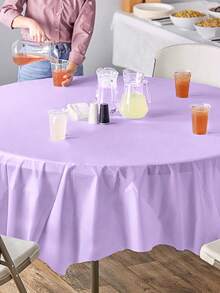 1 chiếc khăn trải bàn tròn bằng nhựa nhiều màu dùng một lần kích thước 84 inch, khăn trải bàn tròn hoàn hảo cho tiệc sinh nhật, đám cưới, ngày lễ, tiệc năm mới 2025, trang trí bàn tại nhà, khăn lau đường kính 213cm, khăn trải bàn trang trí ngày lễ tình nhân - Nhiều màu - Xem 12