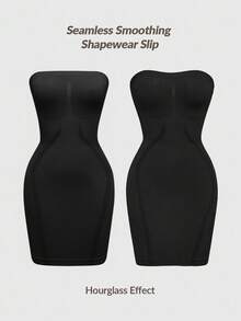 SHEIN 2 Packs Seamless Strapless Cami Shapewear Slip Set Dress Body Shaper Bust& Butt Lifter -Tummy Waist Control - Multicolor - View 3