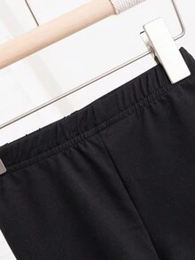 SHEIN 3 件套女婴夏季休闲条纹长袖防晒翻领衬衫外套、柔软黑色吊带背心和紧身短裤套装，适合上学、日常穿着和运动 - 藍色 - 查看 6