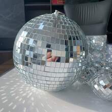 1 个 20 厘米银色反光镜面迪斯科球，激光舞台球，适用于派对/婚礼/节日装饰/1 个 10 厘米镜面球 + 6 个 5 厘米镜面球礼物生日毕业 - 銀色 - 查看 4