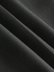 SHEIN EZwear Summer Outfit Solid High Waist Straight Leg Pants - Black - View 4