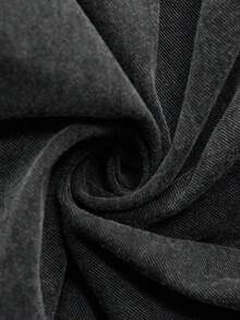 Zelara Vestido casual de talla grande para mujer con bolsillo, mangas de linterna y decoración de lazo en unicolor - Negro - Ver 8