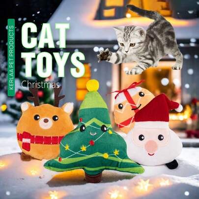 1 Piece Pet Christmas Cat Toy, Cat Plush Toy, Tooth Grinding And Tooth Cleaning, Self-Entertainment And Boredom Relief, Containing Catnip, Cat, Pet To
