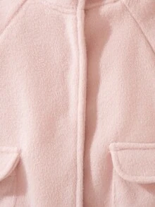 SHEIN Baby Girl Fashionable Versatile Faux Fur Patchwork Long Sleeve Overcoat, Suitable For Autumn/Winter, Indoor, Outdoor, Daily Wear Fall - Pink - View 8