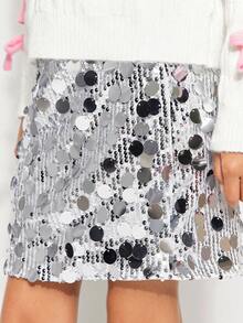 Radiana 少女婚礼季亮片中长裙 - 銀色 - 查看 1