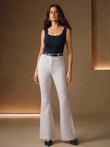 Anewsta Elegant Rhinestone Embellished Slim Fit Women Camisole, Versatile For Summer, Vacation, Elegant, Casual, Festive - Blue - View 5