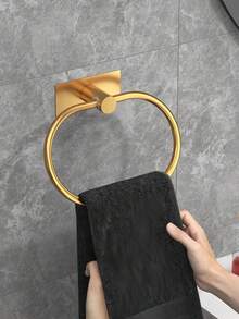 Selbstklebender Handtuchhalter, Badezimmer Handtuchring Halter, Geschirrtuchhalter ohne Bohren, Edelstahl Hänger, Taschentuchhalter, Handtuchständer, WC Zubehör Organizer Aufbewahrung