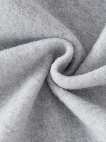 Genkimix Kids 青少年女孩休闲韩版风格拼布白色蕾丝刺绣领褶喇叭袖口卫衣 - 灰色 - 查看 5