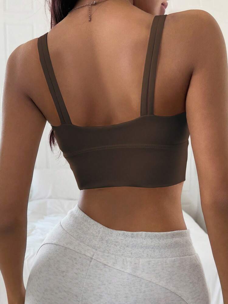 Women's Lightweight Shaping Solid Color Minimalist Activewear Sports Bra Camisole Lingerie For Women