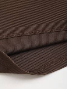 Sweetra Women's New Autumn/Winter Basic Versatile 2 Pieces Set, Metal Decor Asymmetrical Open Shoulder Long Sleeve Top & Casual Straight Wide-Leg Pants Suit