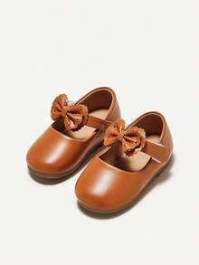 Cozy Pixies 1 Par De Sapatilhas Elegantes Com Laço Para Meninas Para Princesa, Salto Plano, Primavera E Verão - Castanho - Visão 3