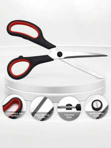 1PC Scissors With Ultra Sharp Blades, Multipurpose Sharp Sewing Craft Fabric Scissors For Office Home Office Teacher Art Supplies, Soft Comfort-Grip Right/Left Handles - Multicolor - View 6