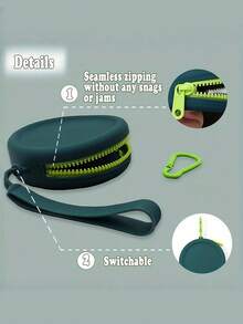 1pc Round Silicone Pet Training Bag, Dog Snack Storage Pouch Dog Outing Dog Stuff - Multicolor - View 3