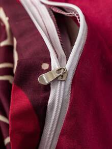 HARRY POTTER X SHEIN 3pcs Marauder's Map Print Bedding Set, Brushed Material, Soft & Warm, Red Duvet Cover, Suitable For Twin/Full/Queen/King Size Bed