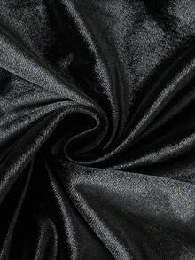 SHEIN Unity Áo khoác nhung trùm đầu eo bó sát tay dài cho nữ, Thu/Đông - màu đen - Xem 7