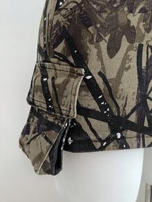 Elamini Falda vaquera mini estilo línea A con camuflaje americano, ajuste ceñido estiloso para mujer, primavera/otoño - Multicolor - Ver 5