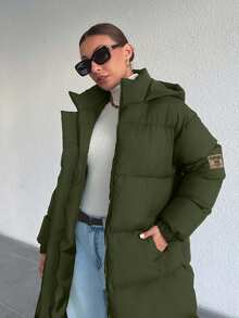 SHEIN Cottnline Women Winter Coats - Dark Green - View 5