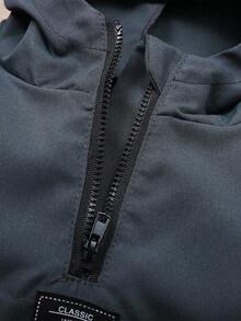 SHEIN Playful Pals 2pcs Baby Boys' Hooded Sweatshirt And Long Pants Set, Autumn - Dark Grey - View 7