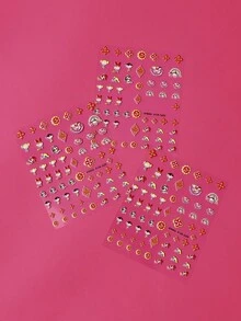 FanGlow THE POWERPUFF GIRLS X SHEIN 1 miếng dán móng tay hình hoạt hình dễ thương - Miếng dán móng tay tự dính dành cho nữ, hiệu ứng nổi 5D, chủ đề dễ thương, vui nhộn và tinh tế, dễ dán để trang trí móng tay, tự làm, quà tặng ngày lễ, phong cách tiệc tùng. - Nhiều màu - Xem 7