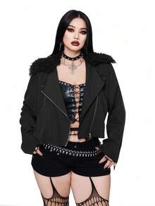 Whyspr 大码哥特朋克风格夹克 - 黑色 - 查看 5