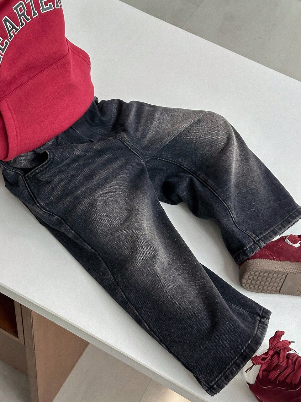 Toddler Boys' Loose Straight Leg Jeans, Casual Street Style, Autumn