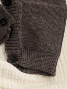 SHEIN Baju Terusan Bayi Laki-Laki, Rompi Rajut untuk Musim Gugur/Dingin, Baju Terusan Rajut Lembut Motif Anak Anjing Lucu, Cocok untuk Bayi Baru Lahir, Nyaman untuk Jalan-jalan dan Bersantai - Grey - View 6