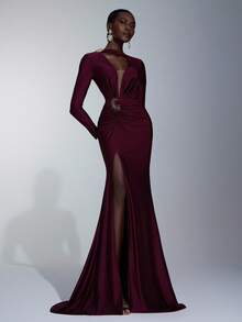 Elitara Bridesmaid Dresses - Burgundy - View 3