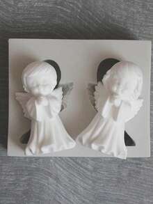 1 khuôn silicon 3D hình thiên thần dùng cho đồ thủ công DIY: Hoàn hảo để làm xà phòng, nặn đất sét. - Màu Xám nhạt - Xem 6