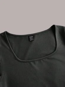 SHEIN EZwear 3pcs Women's Short Sleeve Cropped Casual Fitted T-Shirts, Suitable For Summer,Red Top - Multicolor - View 8