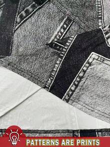 Slaydiva Casual Patchwork Pattern Round Neck Sleeveless Jumpsuit, Plus Size Jumpsuit, For Autumn, For Summer Suitable For Going Out - Dark Grey - View 6