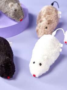 Zazumi 猫玩具发条老鼠造型玩具老鼠猫玩具上链赛车老鼠小猫毛绒玩具宠物猫户外小猫玩耍