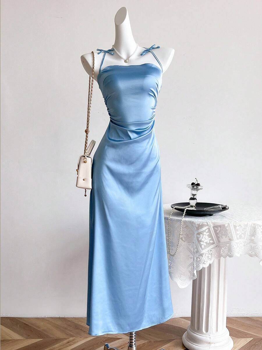 Sweetra Young 少女長款連領裙禮服 - 淺藍色 - 查看 1