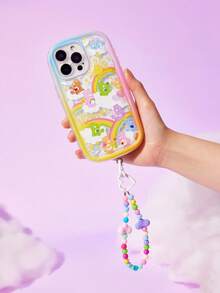 SHEIN X Care Bears 耐用时尚趣味手机壳 - 渐变印花保护套设计，带心形手机挂架，兼容 11 - 17 Pro Max - 彩色 - 查看 3