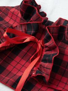 PETSIN 1 Stück Weihnachts-Rot-Schwarz karierter Haustier-Kapuzenumhang