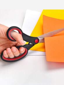 1PC Scissors With Ultra Sharp Blades, Multipurpose Sharp Sewing Craft Fabric Scissors For Office Home Office Teacher Art Supplies, Soft Comfort-Grip Right/Left Handles - Multicolor - View 5