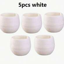 SHEIN 5/10/20 piezas Macetas mini para suculentas y plantas pequeñas, macetas intercambiables DIY con agujero de drenaje y depósito de agua, decoración de escritorio linda