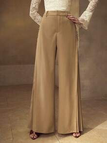 MOTF PREMIUM QUẦN LOA XẺO NẾP - Màu Khaki - Xem 4