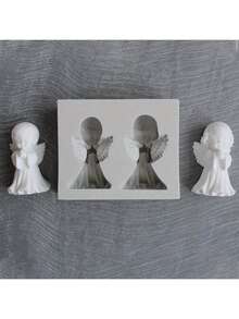 1 khuôn silicon 3D hình thiên thần dùng cho đồ thủ công DIY: Hoàn hảo để làm xà phòng, nặn đất sét. - Màu Xám nhạt - Xem 5