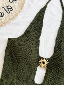 Soleia 女士纹理针织抹胸文胸，性感百搭，适合派对、约会、海滩、夏季穿搭、假日约会、下午茶、婚礼季、海滩邮轮度假、城市自驾游、波西米亚风度假、秋冬季音乐节等场合。 - 軍綠色 - 查看 6