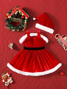 SHEIN 女童圣诞帽裙，秋冬