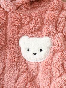 SHEIN Playful Pals 2 件套女婴春秋休闲风格套装保暖长袖上衣和长裤 - 粉色 - 查看 5