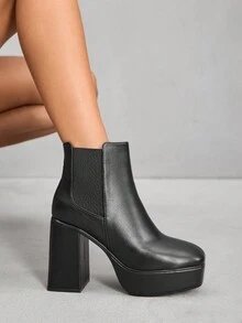 CUCCOO SZL Women's Fashion Daily Travel High Heel Boots Ankle Boots - Black - View 3