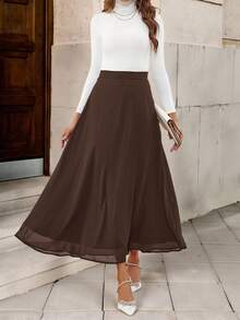 Solivie 女式秋季简约纯色撞色蕾丝裙