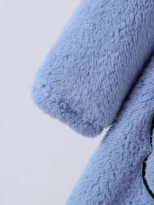 1 pezzo Accappatoio lungo con cappuccio a maniche lunghe, stile minimalista, colore blu chiaro, adatto per coppie, realizzato in tessuto morbido e confortevole, design minimalista per abbinamenti facili, tessuto a maglia elasticizzato, lavabile in lavatrice, vestibilità comoda e facile da curare (venduto singolarmente), autunno