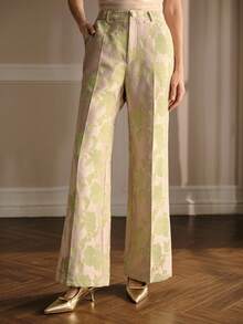 MOTF PREMIUM PRESS CREASE FLORAL PRINT SUIT PANTS - Green - View 4