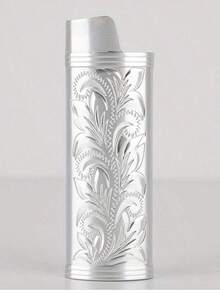 1pc Vintage Fortune Flower Pattern Metal Lighter Case, Fits BIC J6 Full Size Lighter - Stylish & Durable Lighter Cover, Retro Arabesque Metal Lighter Case, Windproof & Simple Vintage Sturdy - Multicolor - View 7