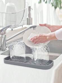 1 件硅胶皂碟托盘、自排水皂架（用于香皂）、带排水功能的硅胶皂碟、香皂盒、皂架、皂瓶、杯子、水槽或柜台收纳盒、厨房台面用洗碗皂碟、家居浴室装饰、秋季装饰、返校