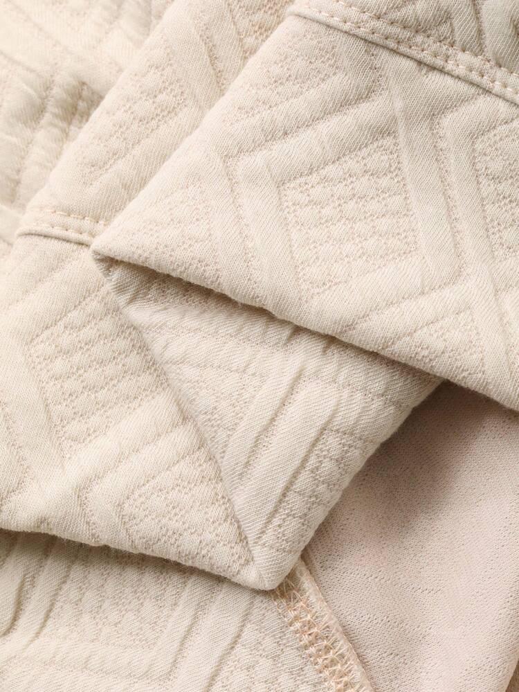 Solid Color Loose Fit V-Neck Thick Textured Fabric Long Sleeve Casual Street Style Women Sweatshirt, Autumn/Winter