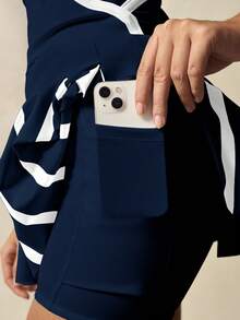 VARSIVA Women's Contrast Stripe Pleated Sleeveless Sports Dress