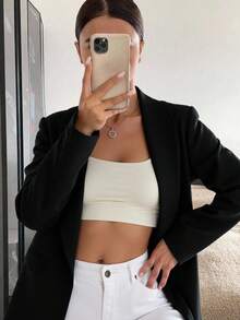 Siren Gaze Shawl Collar Open Front Blazer In Fall/Winter Elegant Formal Black Formal Black - Black - View 1